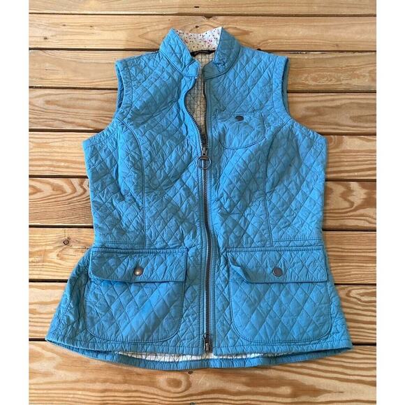 Barbour Full Zip Quilted Vest Size 6 Women’s Blue